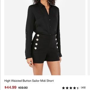 Express high waist Navy blue sailor shorts